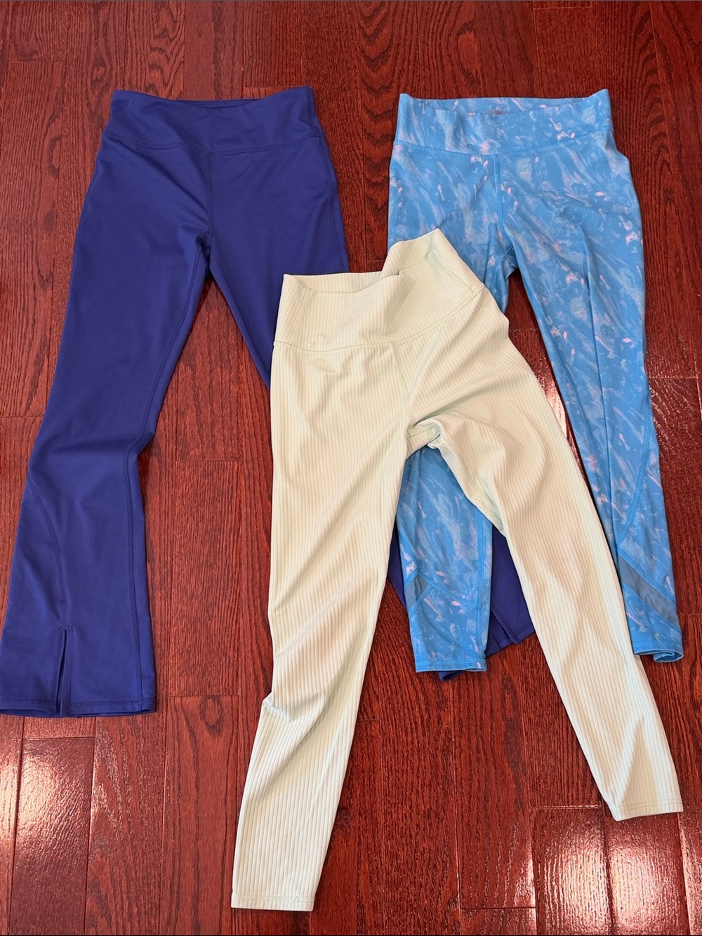 Kids Stretch Active Leggings - Blue, Light Blue, Green